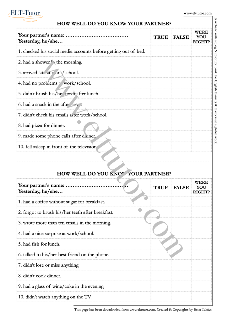 A2 - How well do you know your partner - simple past - screenshot.webp