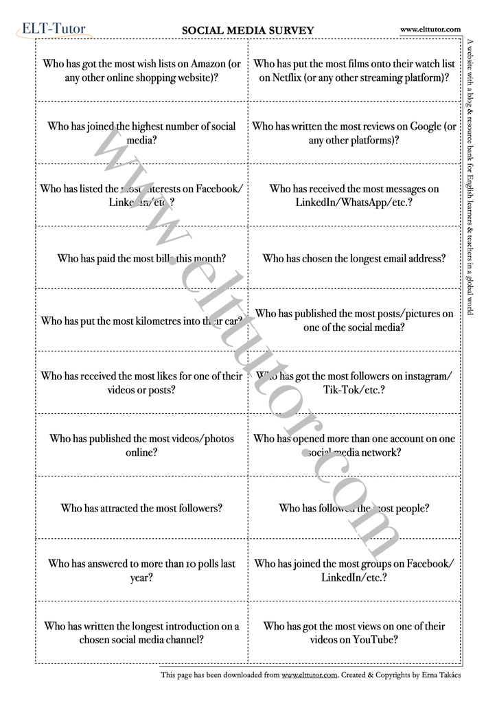 A2 - Social media survey with present perfect - screenshot.webp