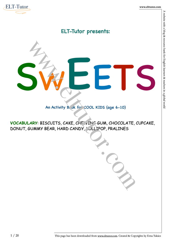 ELT-Tutor Activity Booklet - Sweets - screenshot1.webp
