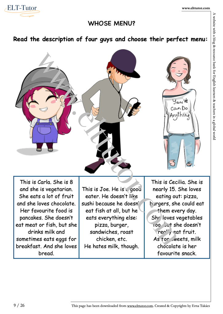 ELT-Tutor Activity Booklet - Meals - screenshot3.webp
