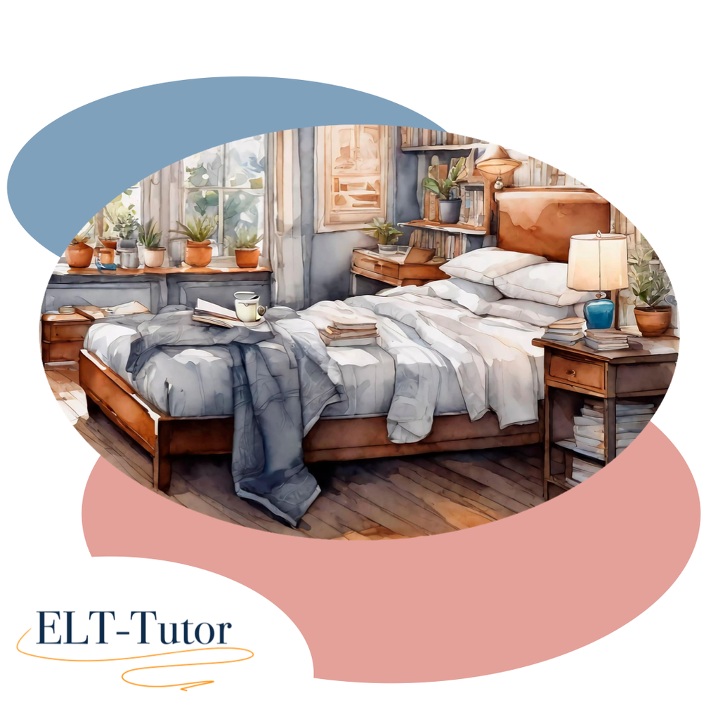 A1 worksheet: Prepositions of place (bedroom)
